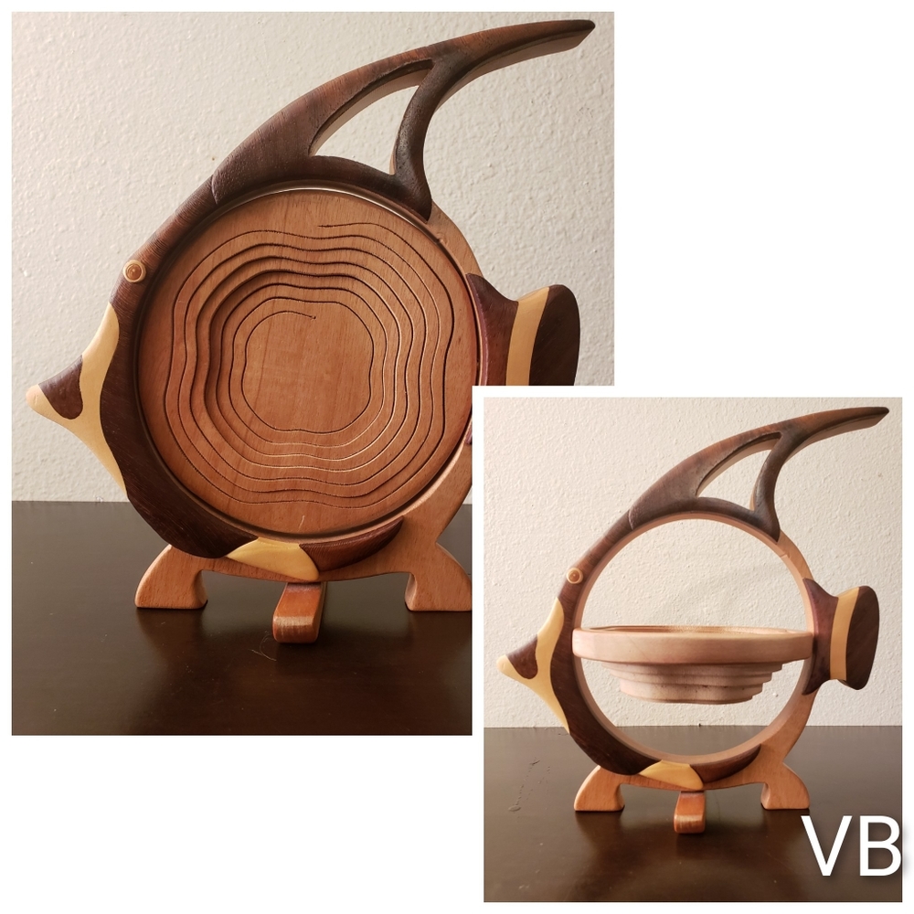 Pop-Up Wooden Fish Basket (Small, See Measurements